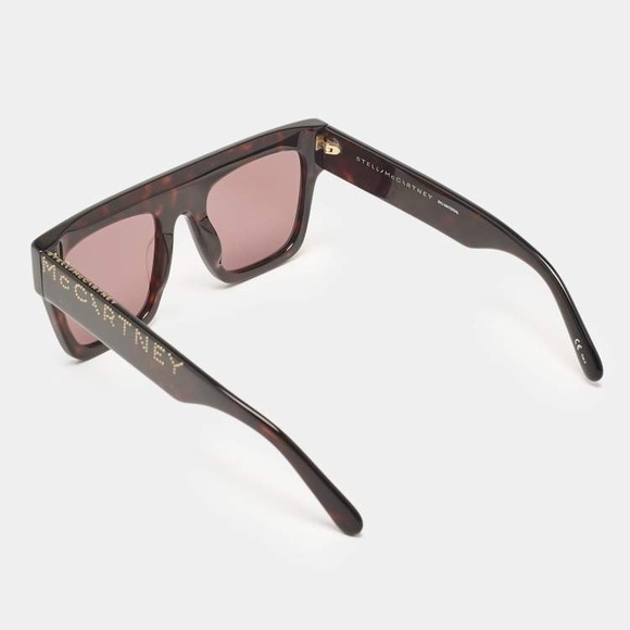 Stella McCartney Havana Square Sunglasses with Logo - Picture 6 of 9